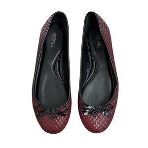 Micheal Kors Quilted Burgundy Flats 8